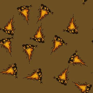 Pattern smores campfire sketch hand drawn Stock Illustration