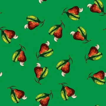 Pattern snack cashew nut sketch hand drawn Illustrazione stock
