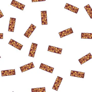 Pattern snack granola bar cartoon vector Stock Illustration
