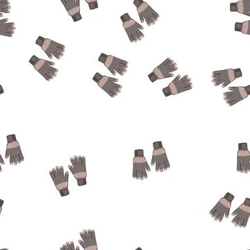 Pattern snow mittens gloves winter cartoon vector イラスト素材