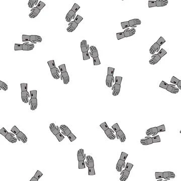 Pattern snowboarding gloves heated cartoon vector Stockillustratie