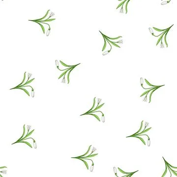Pattern Snowdrop flower icon representing spring coming Stock Illustration