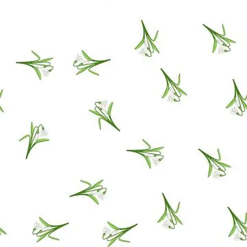 Pattern Snowdrop flowers symbolizing spring awakening and new beginnings Stock Illustration