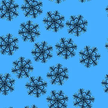 Pattern snowflake christmas sketch hand drawn Stock Illustration