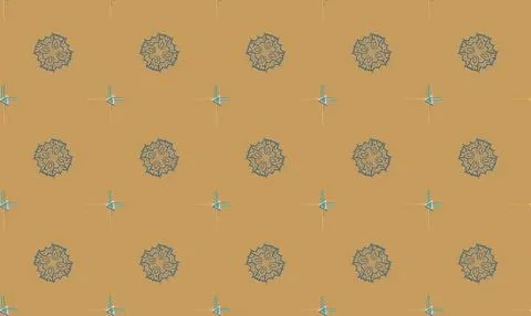 Pattern of snowflakes and wind turbines on brown background Stock Illustration