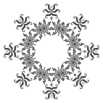 Pattern of snowflakes, contours Stock-Illustration