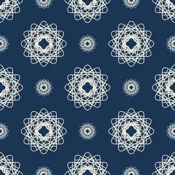 Pattern of snowflakes on a dark blue Stock Illustration