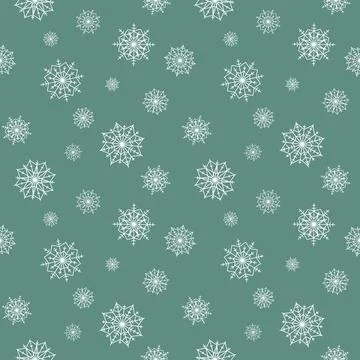 Pattern snowflakes green Stock Illustration