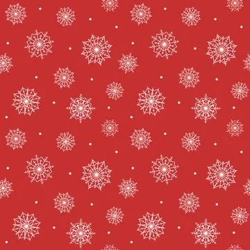 Pattern snowflakes red Stock Illustration