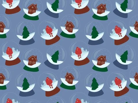 Pattern snowglobe glass Stock Illustration