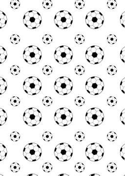 Pattern with soccer balls black Stock Illustration