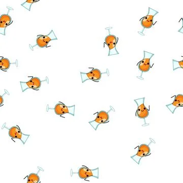 Pattern soda cocktail character cartoon vector Stock Illustration