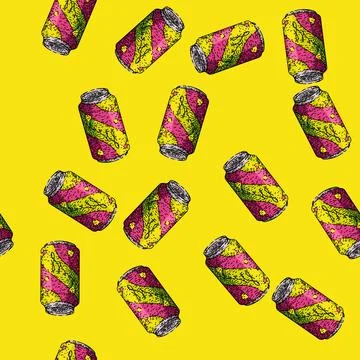 Pattern soda drink sketch hand drawn イラスト素材