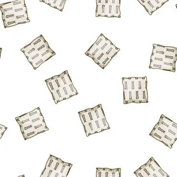 Pattern sofa boho pillow cartoon vector イラスト素材