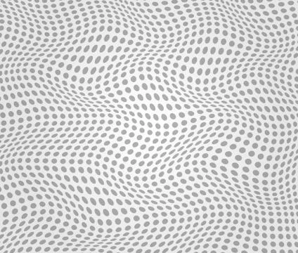 Pattern of soft dark round dot in halftone waves on cream background Illustrazione stock