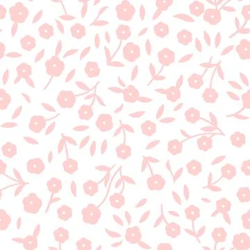 A pattern of soft pink flowers on a pink background is not bright. Stock Illustration