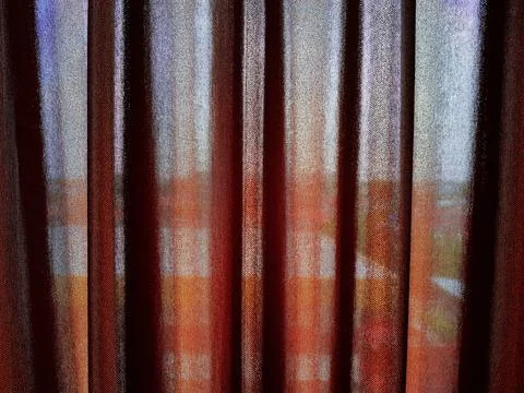 Pattern of soft red curtain, fabric or cotton hanging for background. Stock Photos