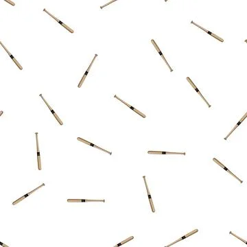 Pattern softball bat baseball cartoon vector Stock Illustration