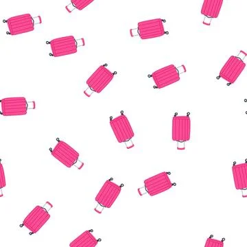 Pattern softside rolling luggage cartoon vector Illustrazione stock