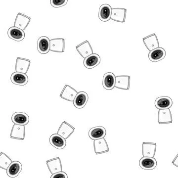 Pattern software facial recognition camera cartoon vector Illustrazione stock