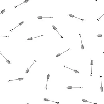 Pattern soil tree planting shovel cartoon vector Stock Illustration