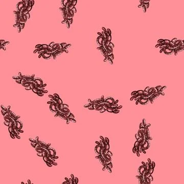 Pattern soil worm sketch hand drawn Stock Illustration