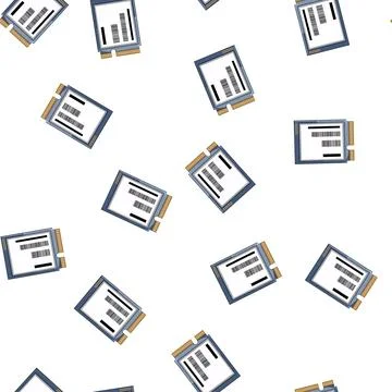 Pattern solid ssd storage cartoon vector Illustrazione stock
