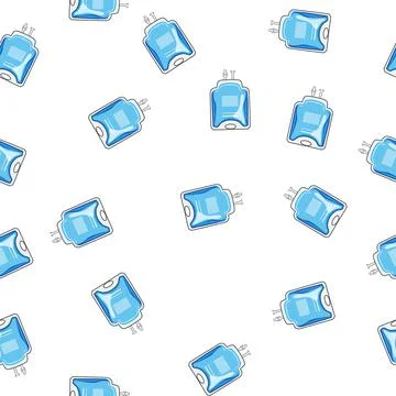Pattern solution iv fluid bag cartoon vector Stock Illustration