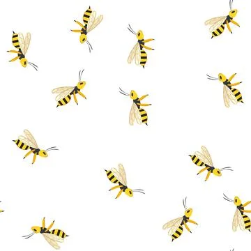 Pattern somersault wasp cartoon vector Stock Illustration