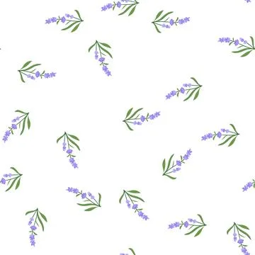 Pattern soothing lavender cartoon vector Stock Illustration