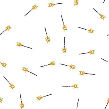 Pattern sorcery magic wizard stick cartoon vector Stock Illustration