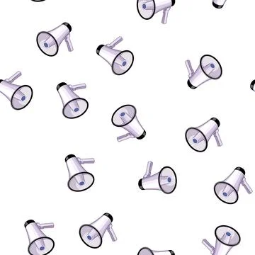 Pattern sound megaphone speaker cartoon vector Stock Illustration