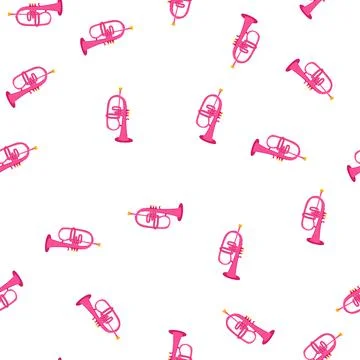 Pattern sound trumpet cartoon vector イラスト素材