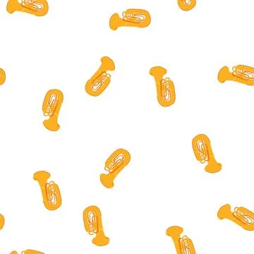 Pattern sound tuba cartoon vector Stock Illustration