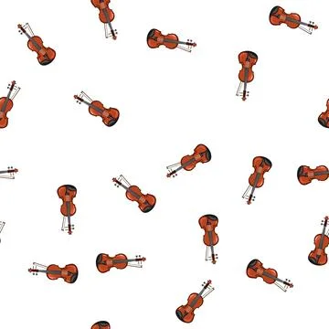 Pattern soundpost violin cartoon vector イラスト素材