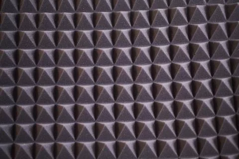 The pattern of the soundproof panel of polyurethane foam. black geometric Foto stock