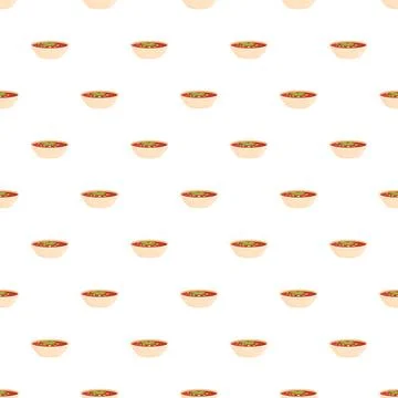 Pattern of soup bowls with vegetables seamless design Stock Illustration