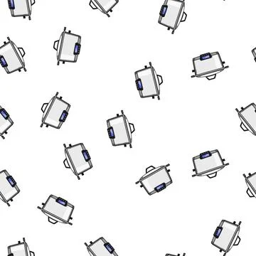 Pattern soup slow cooker cartoon vector Stock Illustration