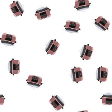 Pattern soup slow cooker cartoon vector Stock Illustration
