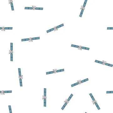 Pattern space satellite cartoon vector Illustrazione stock