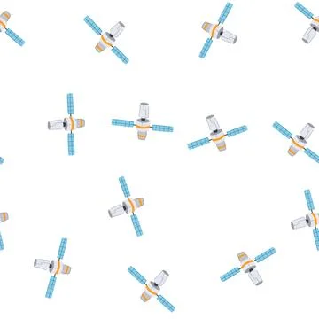 Pattern space satellite cartoon vector Illustrazione stock