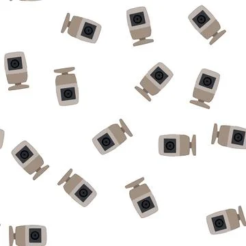 Pattern space table camera cartoon vector Stock Illustration