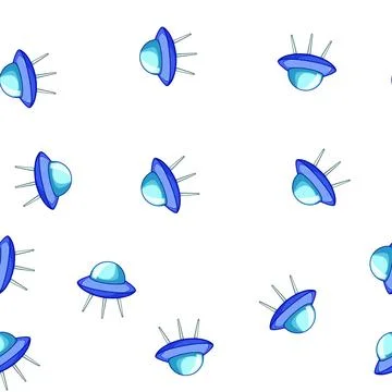 Pattern space ufo ship cartoon vector Illustrazione stock