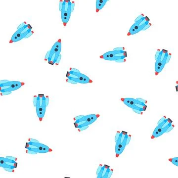Pattern spaceship rocket toy cartoon vector Stock Illustration