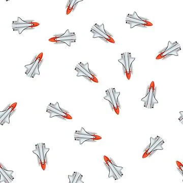 Pattern spaceship rocket toy cartoon vector Stock Illustration