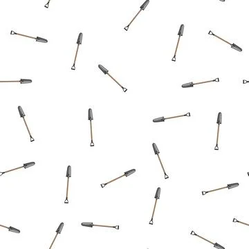 Pattern spade tree planting shovel cartoon vector Stock Illustration