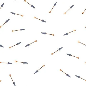 Pattern spade tree planting shovel cartoon vector Stock Illustration