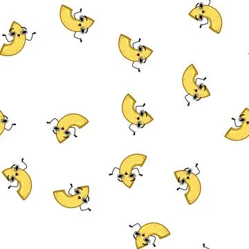 Pattern spaghetti pasta character cartoon vector イラスト素材