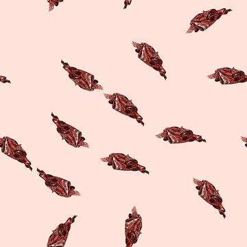 Pattern spanish ham meat sketch hand drawn Stock Illustration