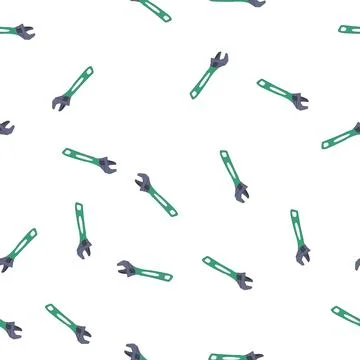 Pattern spanner wrench cartoon vector Illustrazione stock